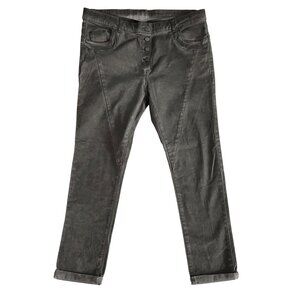 Size 12 EU 44 Euro Janina Gray Dyed Button Fly Jeans Large
